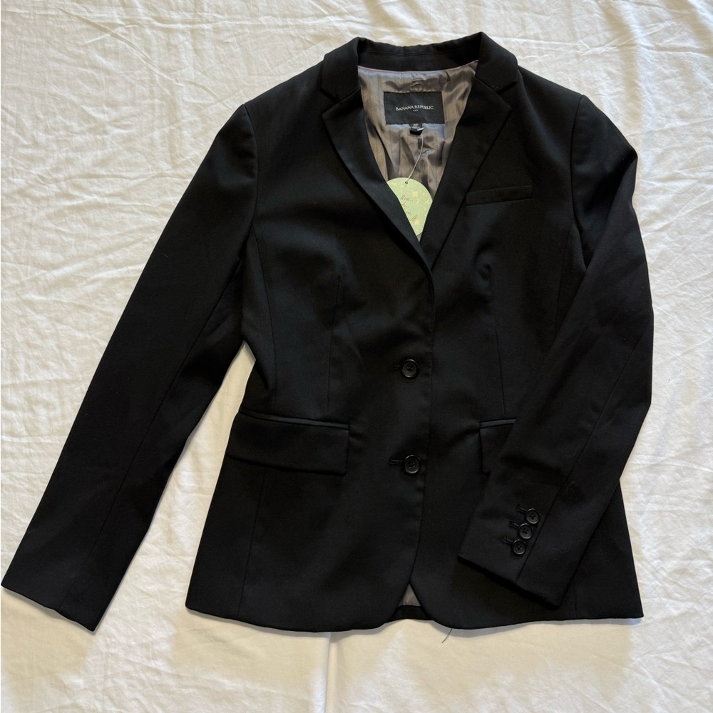 Banana Republic 0p Classic Black Blazer Corpcore work siren classic ralph lauren